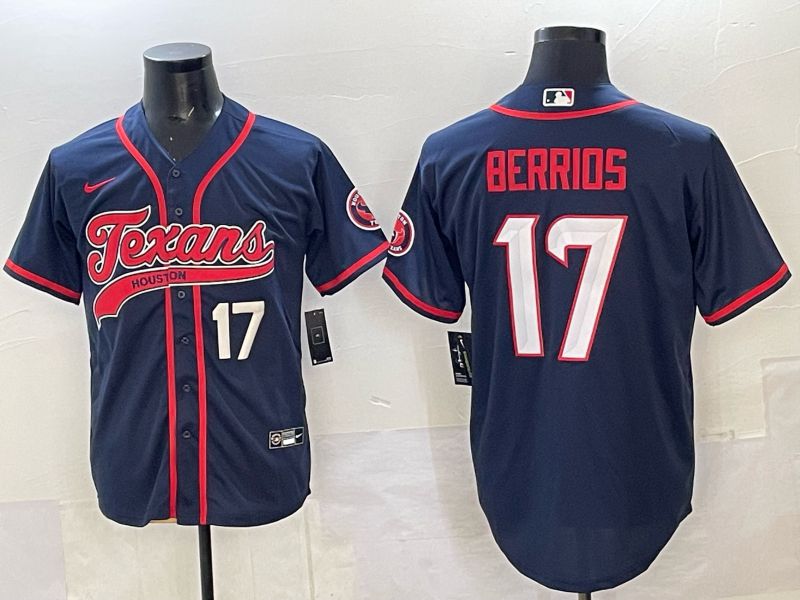 Men 2025 Nike Houston Texans #17 Berrios Blue Joint Name Limited NFL Jersey style 06->houston texans->NFL Jersey